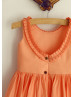 Coral Cotton Knee Length Affordable Flower Girl Dress Coral Cotton Knee Length Affordable Flower Girl Dress